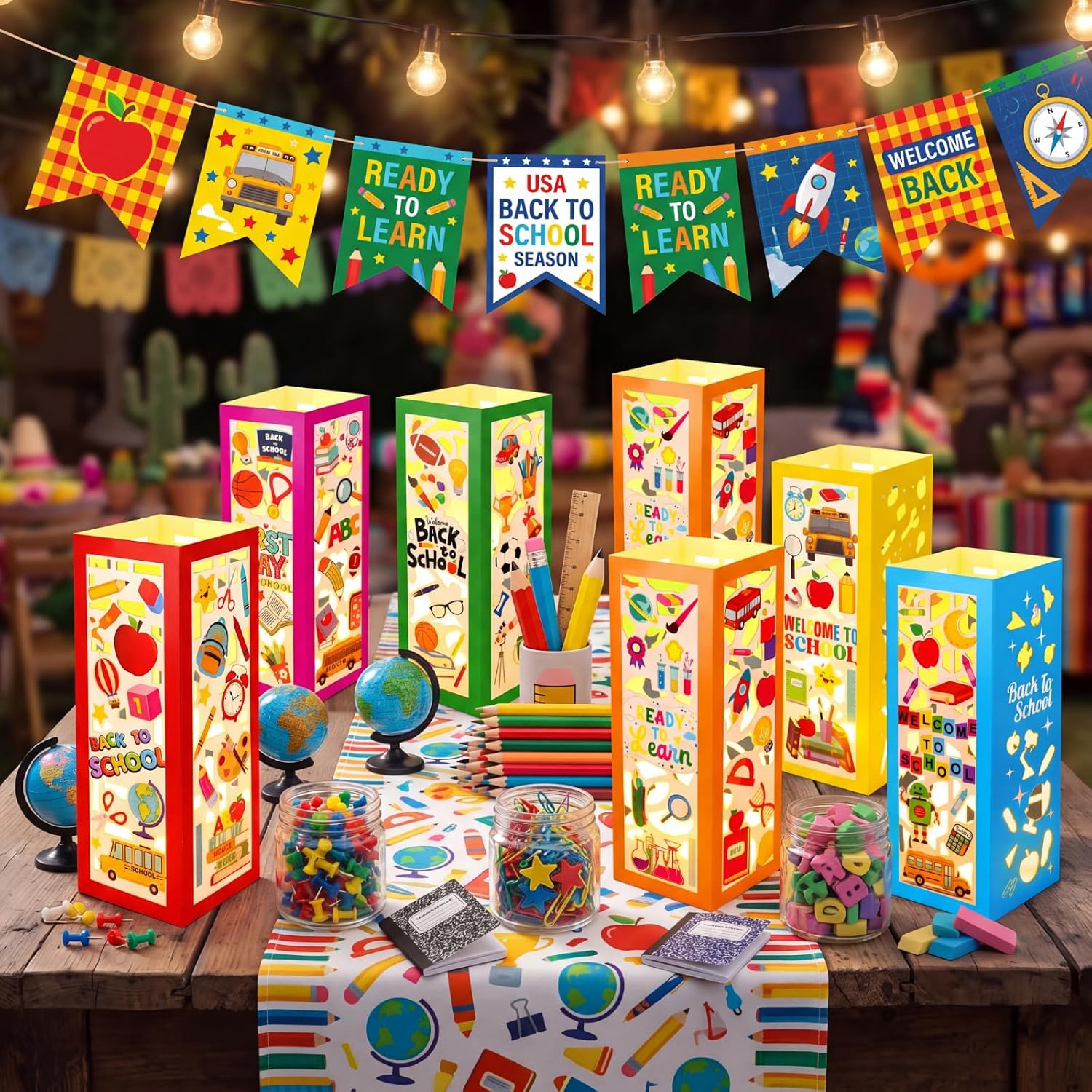 Glooglitter 12 Pcs Hanukkah Lantern Boxes with LED Candles Light Table Decorations Centerpieces for Home Party Table Decor Gifts Supplies