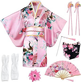 Kimono Japonais Femme Blanc - Taille Unique (jusqu'à 75kg) - Polyester - Pour Maison, Spa, Hôpital, Vacances