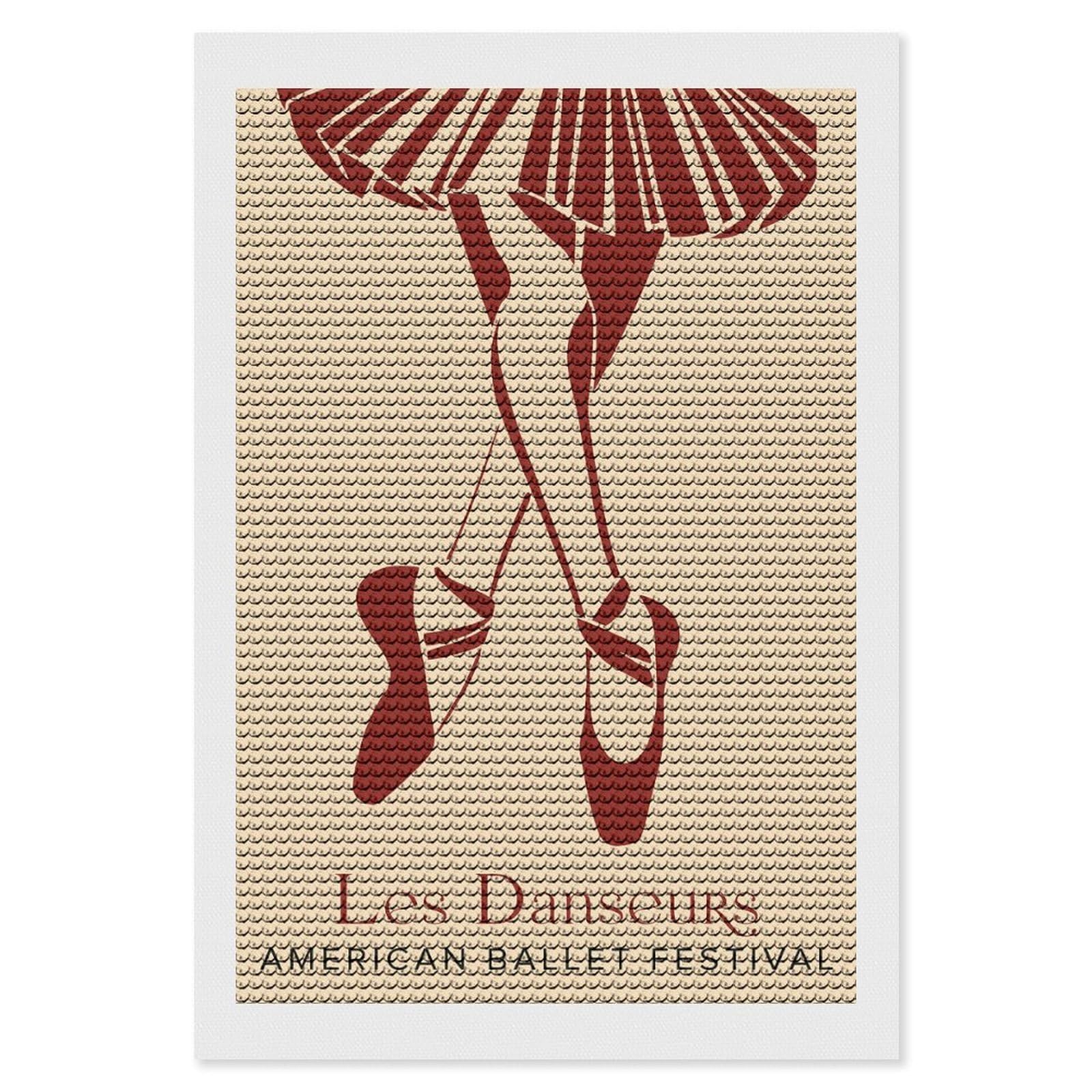 Junmoney Les Danseurs American Ballet Festival Diamond Painting Canvas Set 8"x12", Easy to Enjoy, Adhesive Canvas, Office Decor, Holiday Gift Idea, with Tool Kit