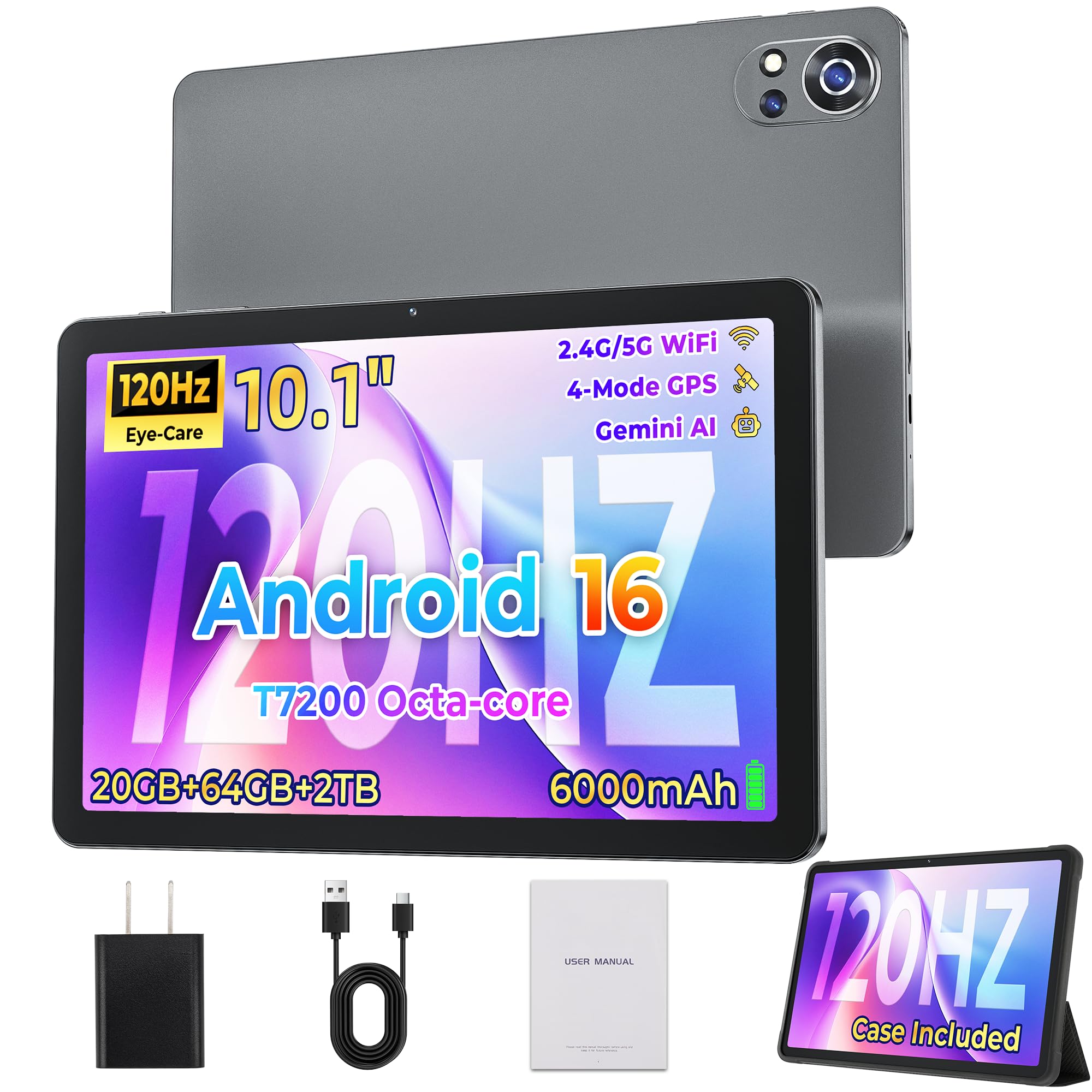 Amazon.com : Android 16 Tablet,10 Inch IPS 120Hz Smooth Display
