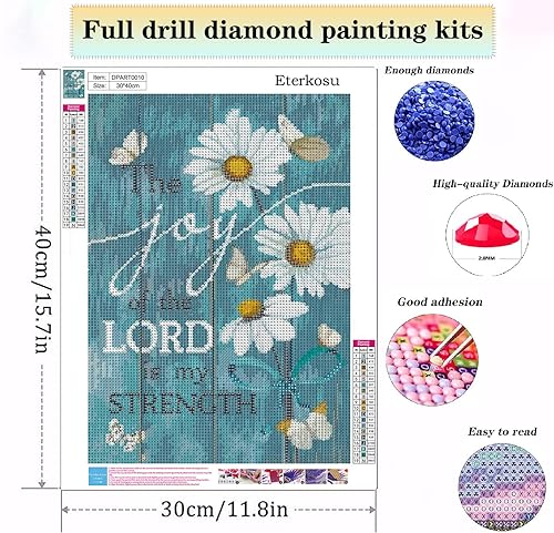 Kits de pintura de diamantes 5D para flores de adultos pintura artística de diamantes de margarita con diamantes redondos de perforación completa de