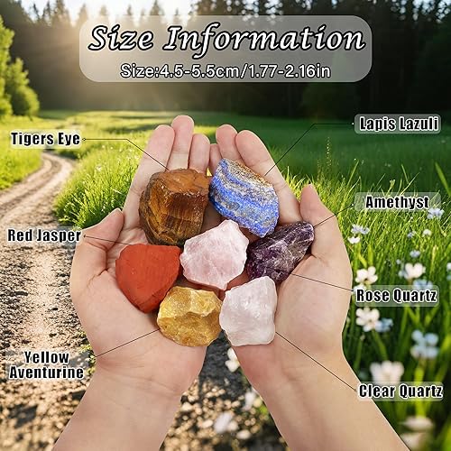 Miniatura 6 de ZHIYUXI Cristales y piedras curativas, 7 piedras de chakra, cristales curativos, cristales crudos, colección de rocas, accesorios de meditación,