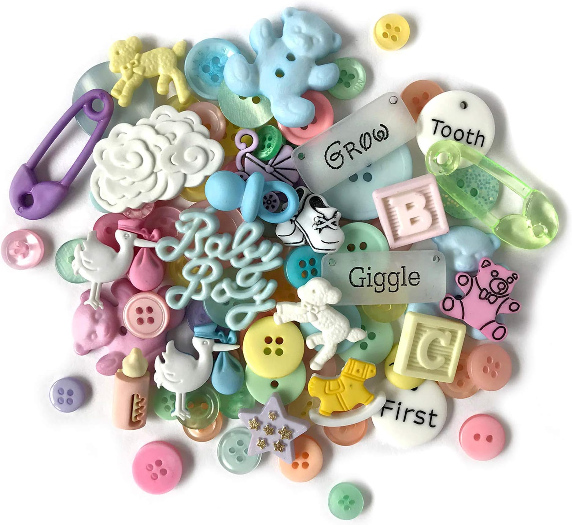 Buttons Galore and More Collection Round Novelty Buttons & Embellishments Based on Variety of Themes, Holidays and Seasons for DIY Crafts, Scrapbooking, Sewing, Cardmaking and other Projects – 50 Pcs
