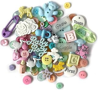 Buttons Galore and More Collection Round Novelty Buttons & Embellishments Based on Variety of Themes, Holidays and Seasons for DIY Crafts, Scrapbooking, Sewing, Cardmaking and other Projects – 50 Pcs
