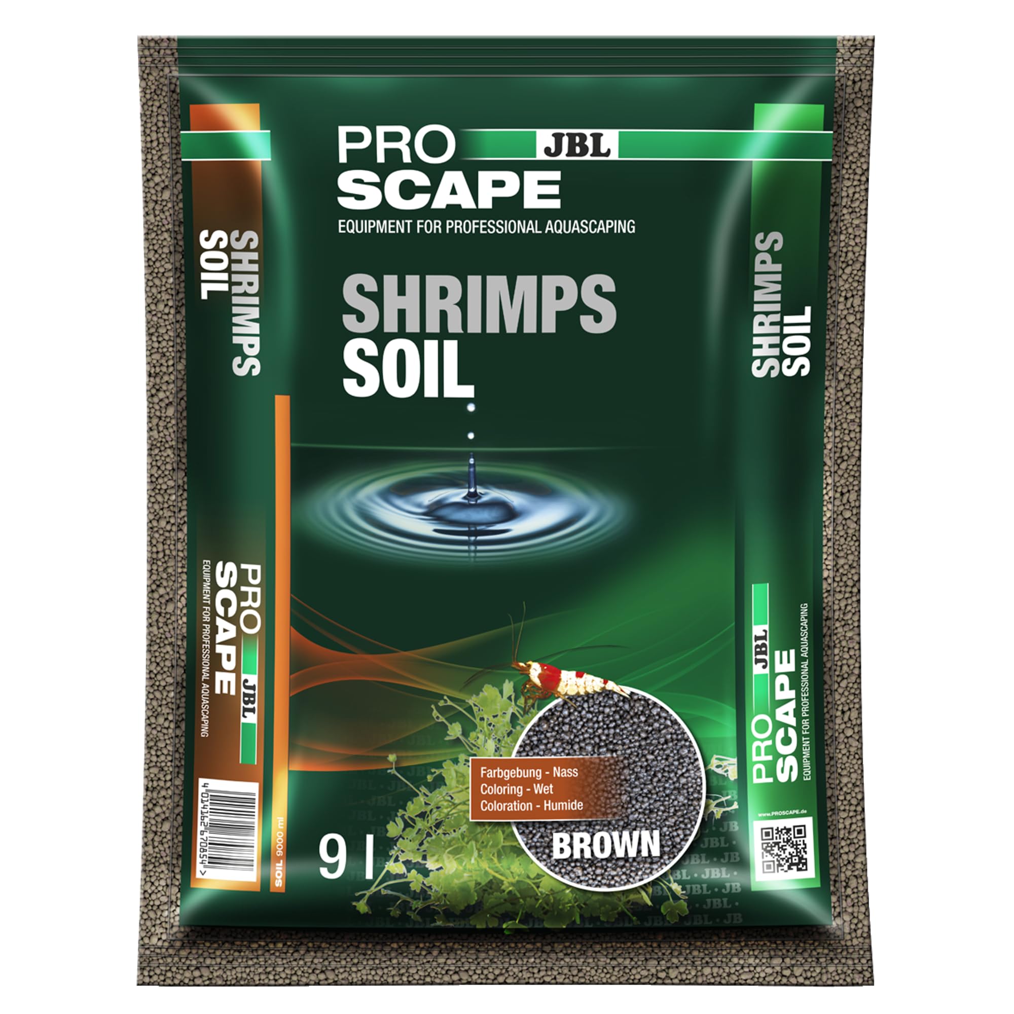 JBL ProScape ShrimpSoil 67085 Bodengrund Braun für Garnelen Aquarien, 9 l, Brown, 1 Stück (1er Pack)