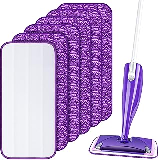 Reusable Mop Pads Compatible with Swiffer Wet Jet Mops, Wet Jet Pads Refills Reusable Microfiber Mop Pads Washable Mop Refill Pads Wet Pads for Floor Cleaning Wet Dry Use for Any Floor Types(6 Pack)