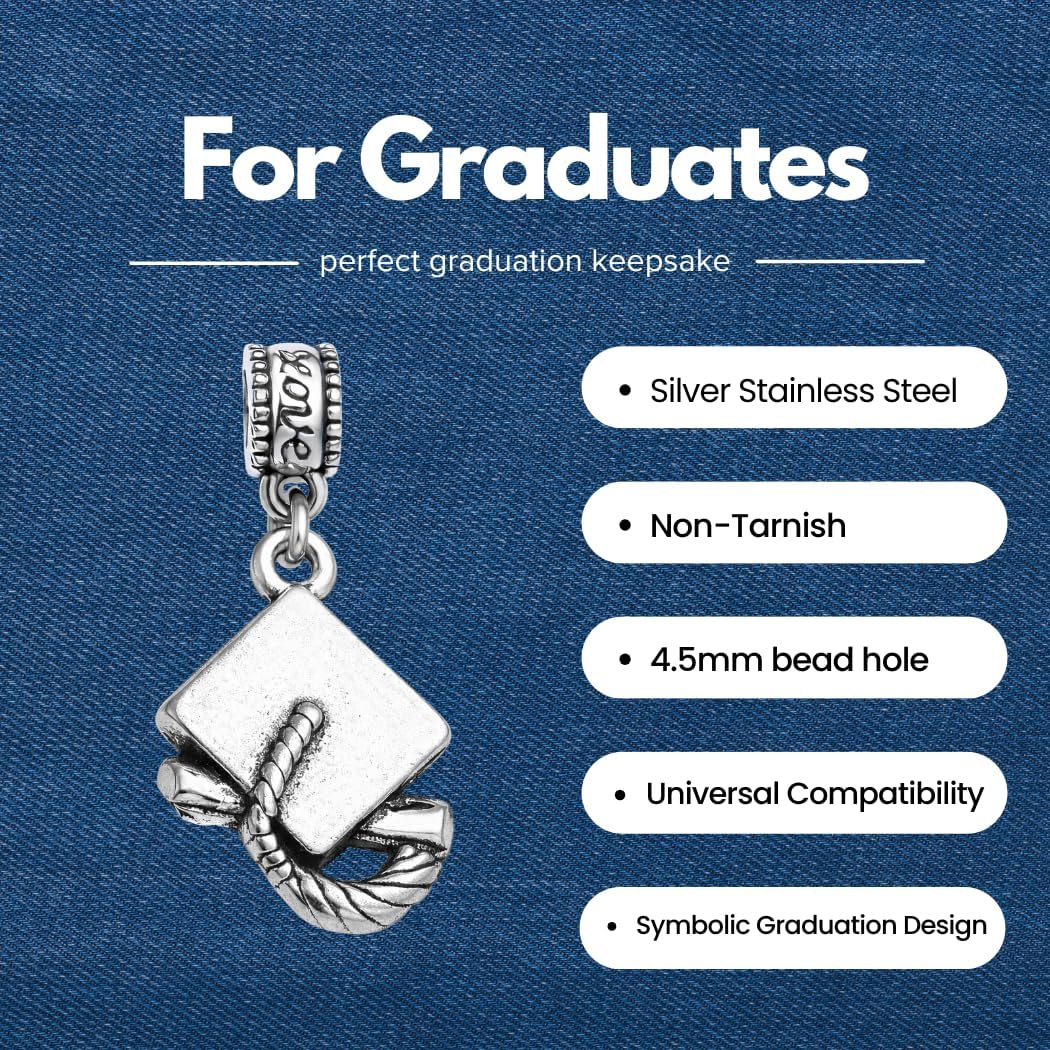 Graduation Cap Charm – 2026 Graduate Bead for Pandora, Chamilia & European Bracelets – Class of 2026 Jewelry Gift for Students & Grads - Image 3
