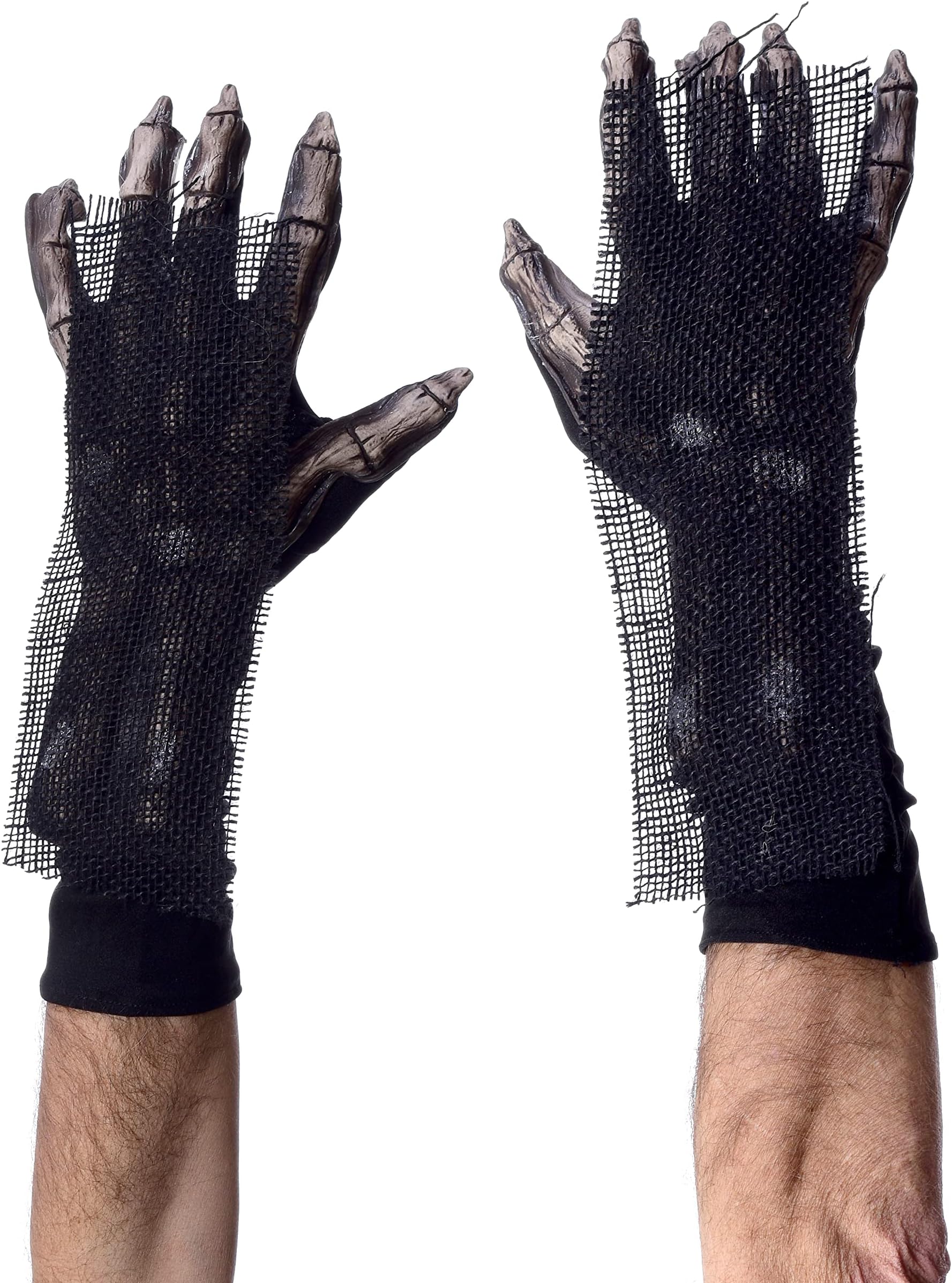 Survivor Skeleton Grim Reaper Gloves, Rotting Zombie Bone Hands by Zagone Studios