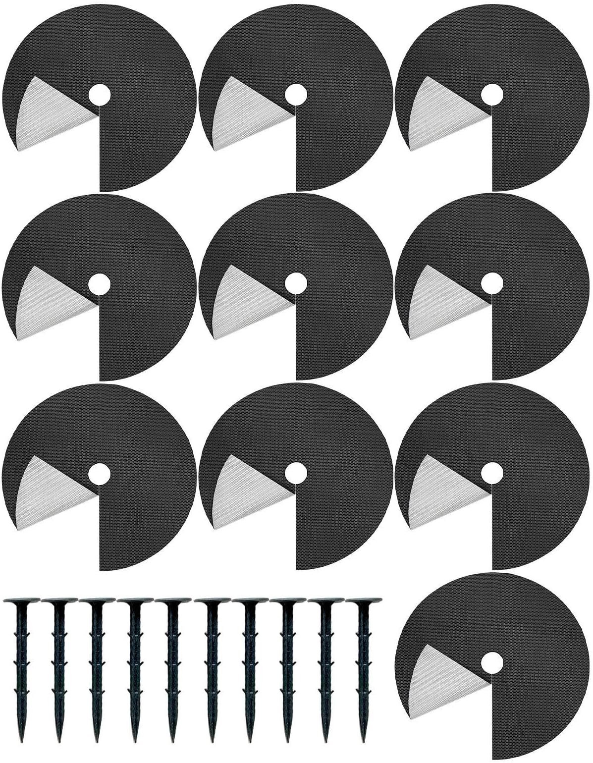 Root Defense Pad - Tree Mulch Protector, Soil Barrier Ring with Secure Stake Fastening, Garden Bed Cover for Moist Retention, Outdoor Lawn Element Control Feature, Farm Area Ground Care Support