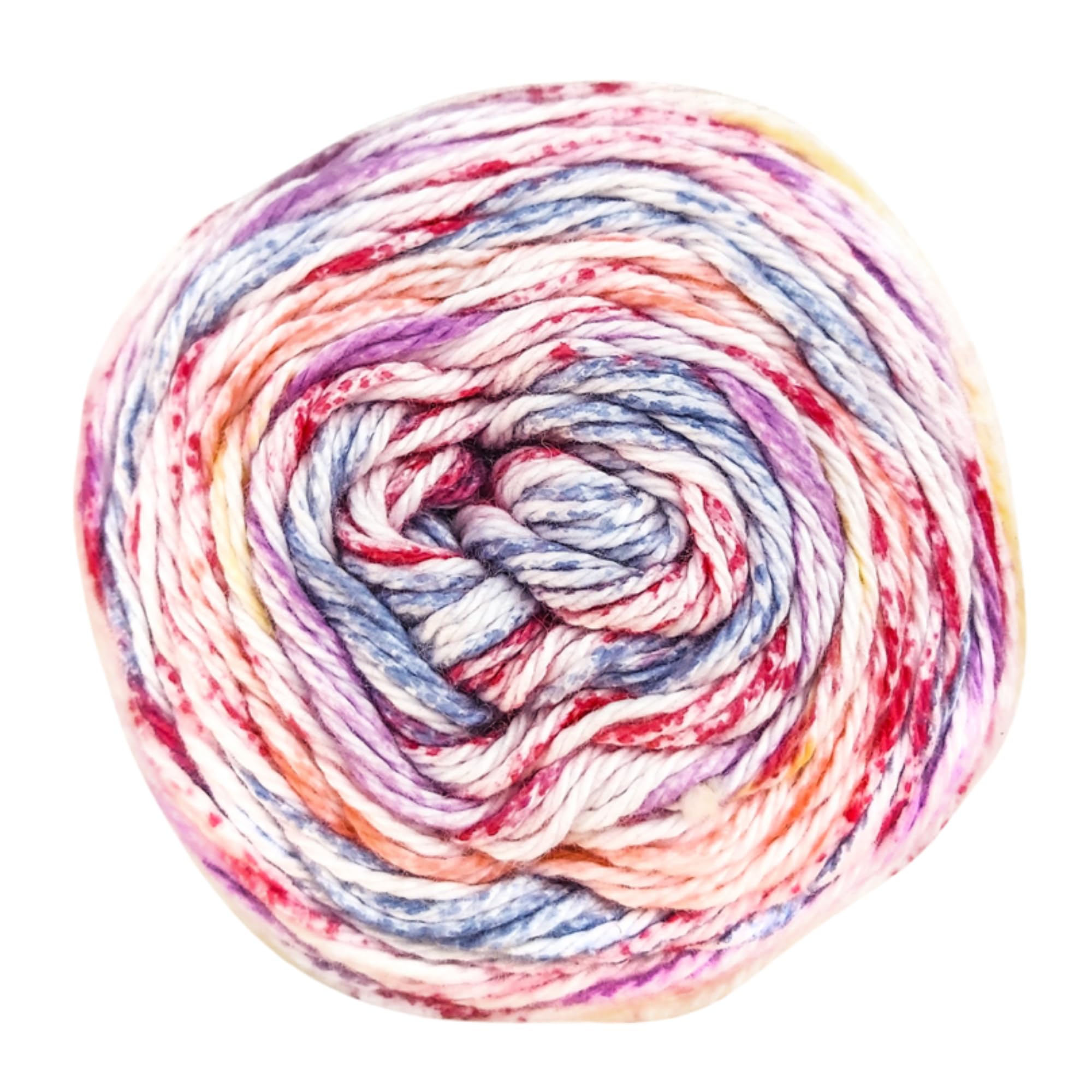 Cotton Waves DK Wool Yarn by James C Brett, Colourful Rainbow Yarn 100g Ball (Spring Smile) — image 1