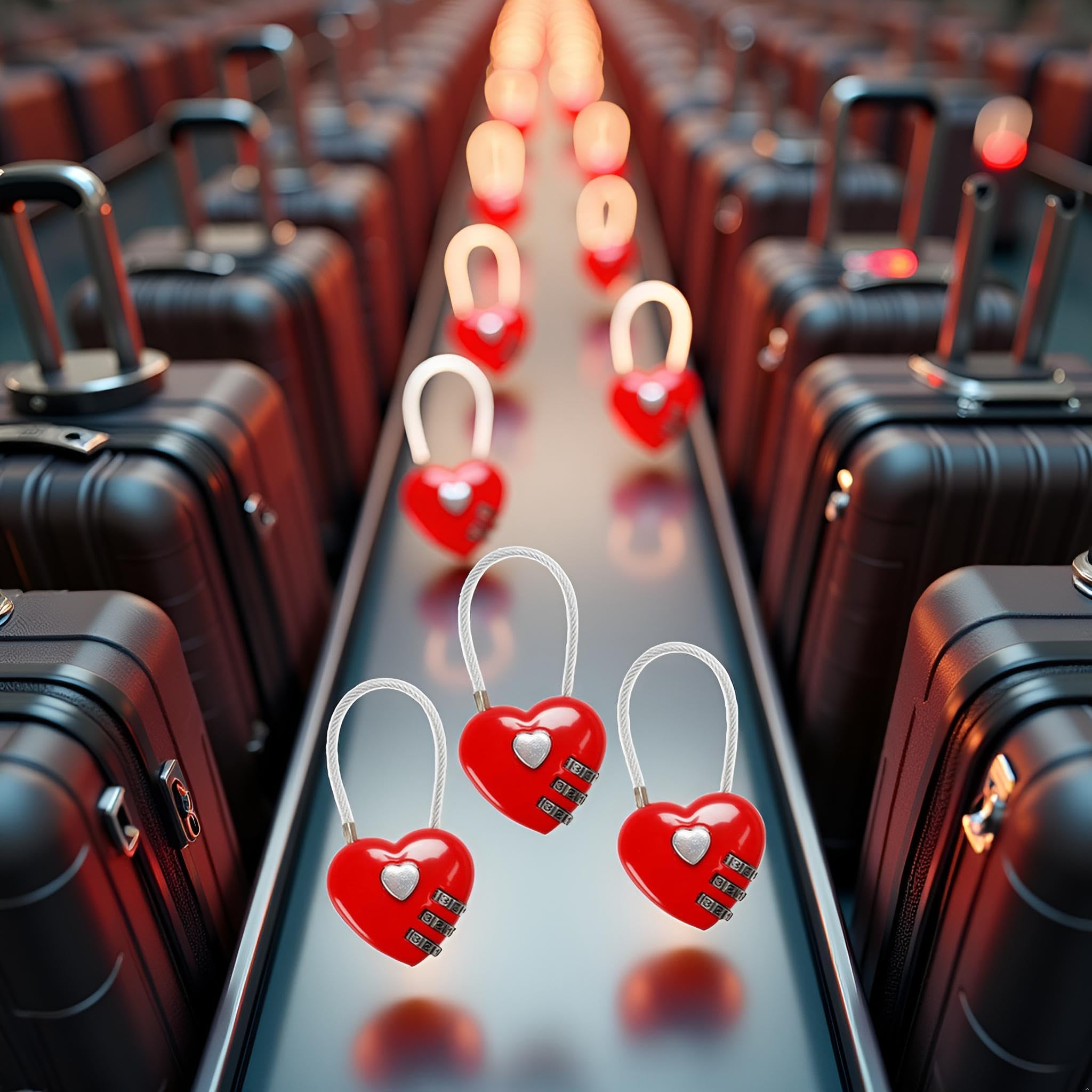 Mini Love Heart Lock,Red Heart Padlock, Mini Code Lock,Bags/Suitcase/Lockers /Backpacks/Jewelry Boxes Wire Rope 3-Digit Code Combination Padlock For Travel - View #12