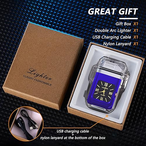 Miniatura 6 de SKRFIRE Encendedor eléctrico de arco recargable por USB, esfera impermeable, encendedor para exteriores, transparente, resistente al viento,