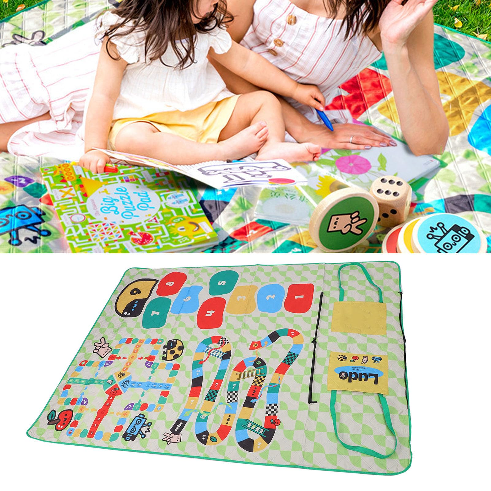 Coperta da picnic all'aperto grande e spessa 3 in 1 tappetino da gioco per gite primaverili campeggio spiagge