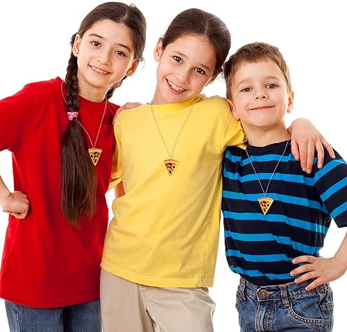Miniatura 4 de ArtCreativity Collares de pizza para niños, juego de 12, juego de collar para mejor amigo con longitud ajustable, recuerdos de fiesta de pizza y