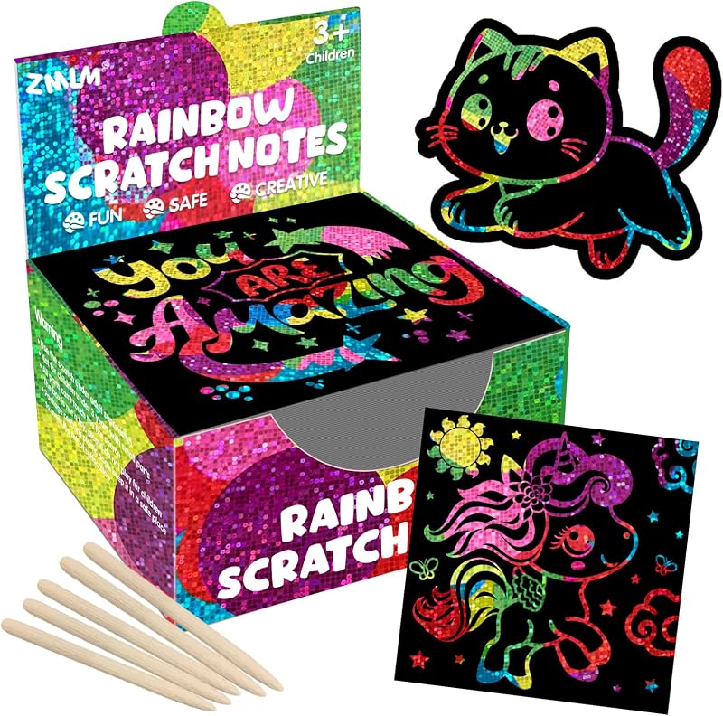 ZMLM Rainbow Scratch Paper Art Notes - $9.99 at Amazon