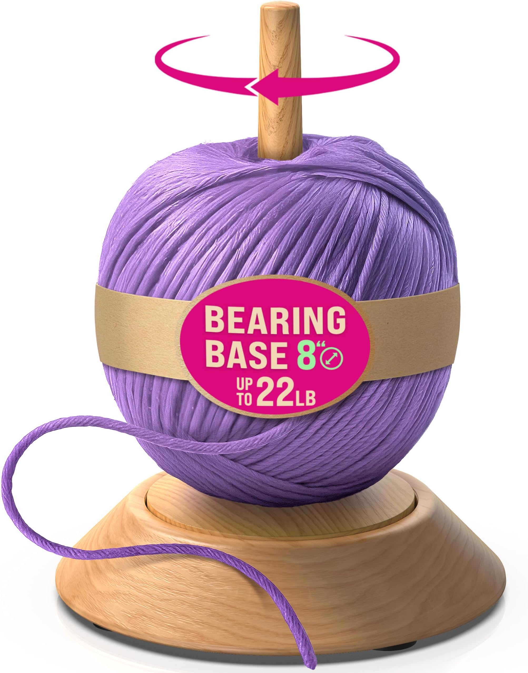 BarvA Yarn Ball Holder Cup-Cake Spindle Sewing Thread Base Fiber Crochet-ing Tool Wool Skein Cord Organizer Ribbon Tape Rope Storage Portable Lazy Susan Stand Cable Knit-ting Embroidery Accessory Gift