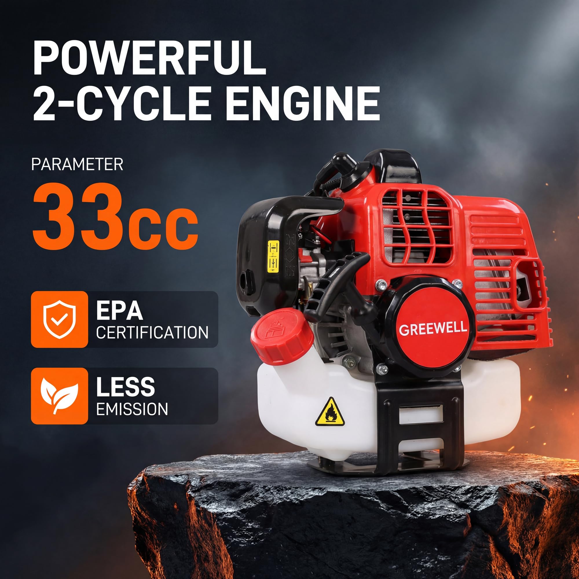 Cortador de cepillo de gas de 2 ciclos multifuncional para sierra de poste de corte de setos, accesorios compatibles con la EPA, correa de hombro refrigerada por aire, sistema de herramientas