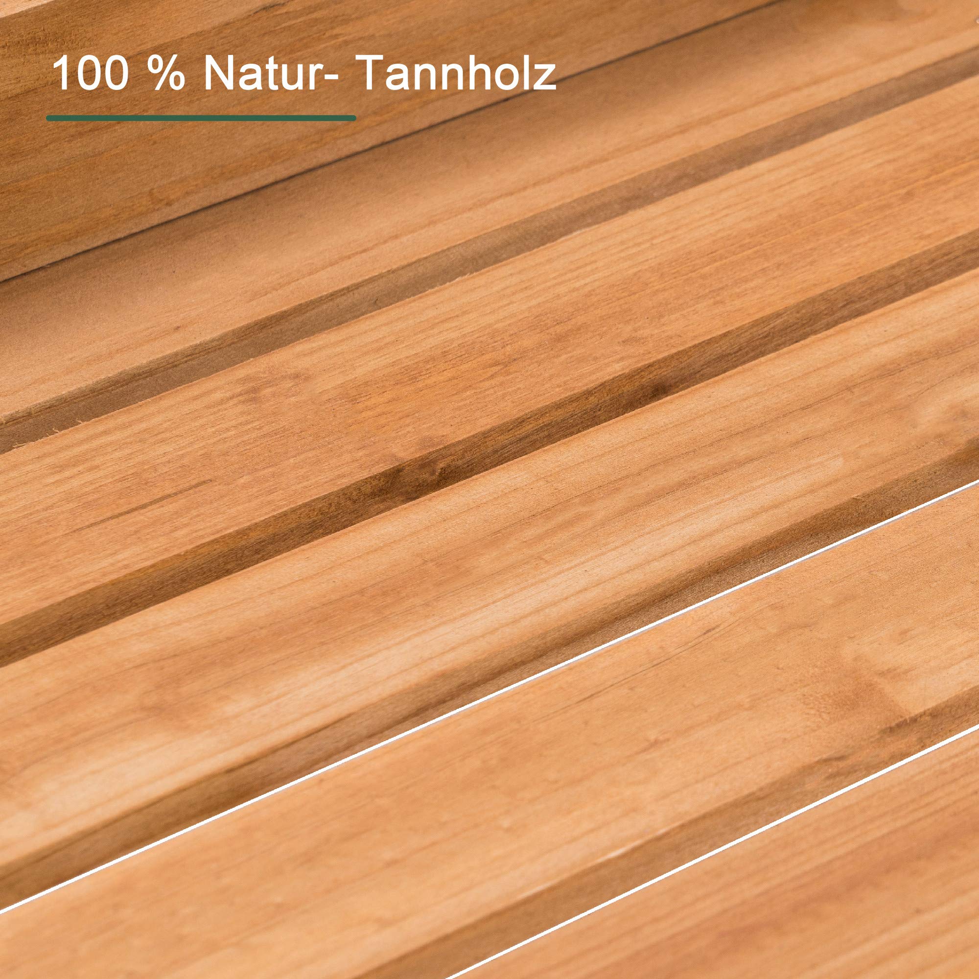 M MCombo Tavolo Giardinaggio Cassetto, Ripiano, Piano Zincato & Armadio, Tavolo Giardiniere Impermeabile 3 Ganci, Tavolo Piante Legno Massello Giardino/Balcone/Terrazza, 0440 (Naturale)