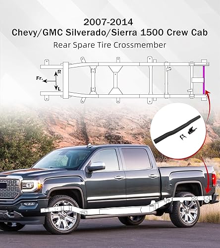Miniatura 6 de ELITEWILL Soporte de marco trasero para neumático de repuesto para Chevy Silverado 2007-2016 y GMC Sierra 1500 2500 3500
