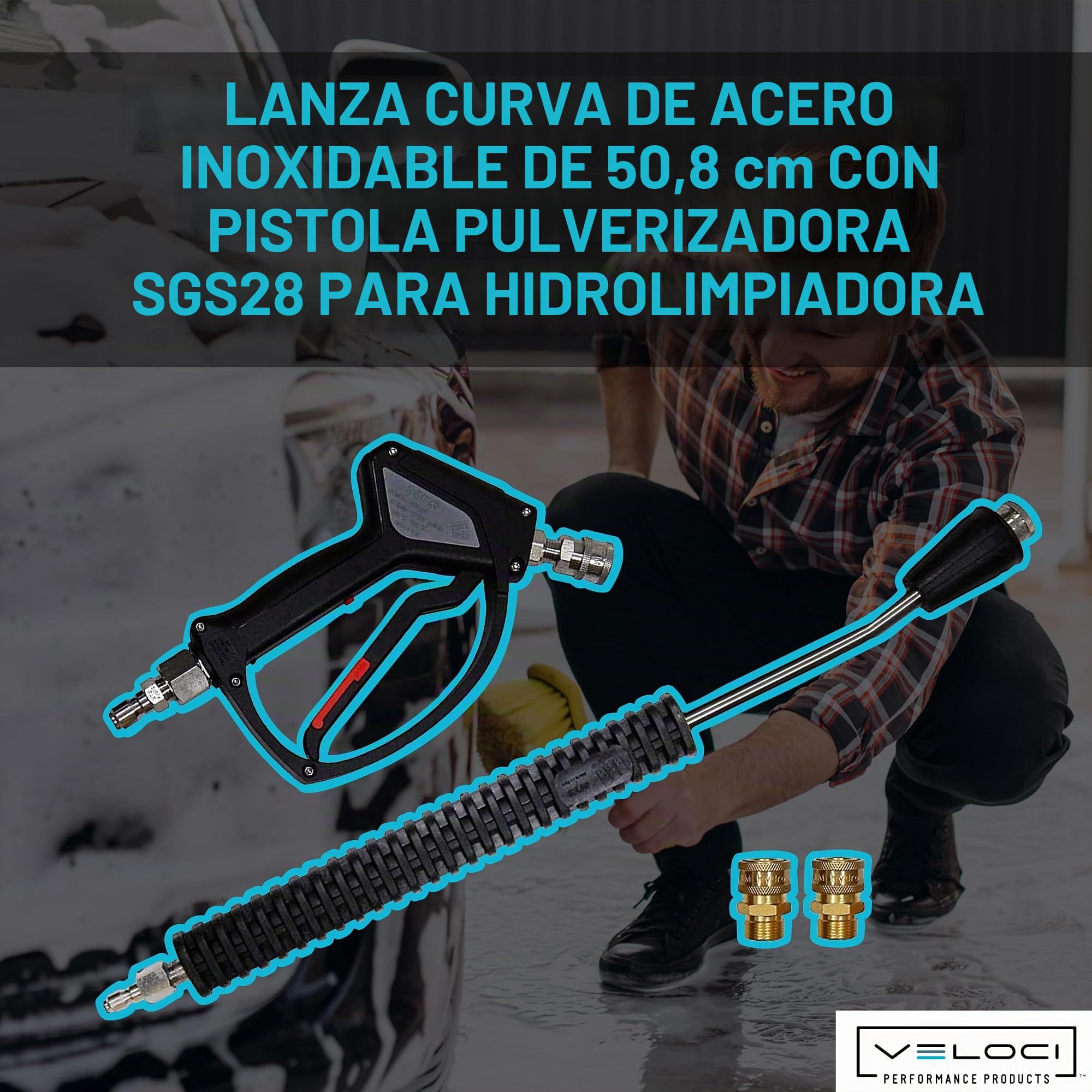 MTM Hydro Kit de Lavadora a presión de 20 Pulgadas y Pistola de pulverización SGS28, pulverizador de Alta presión con Giro Vivo de 4000 PSI para Lavado de Autos y Detalles de automóviles