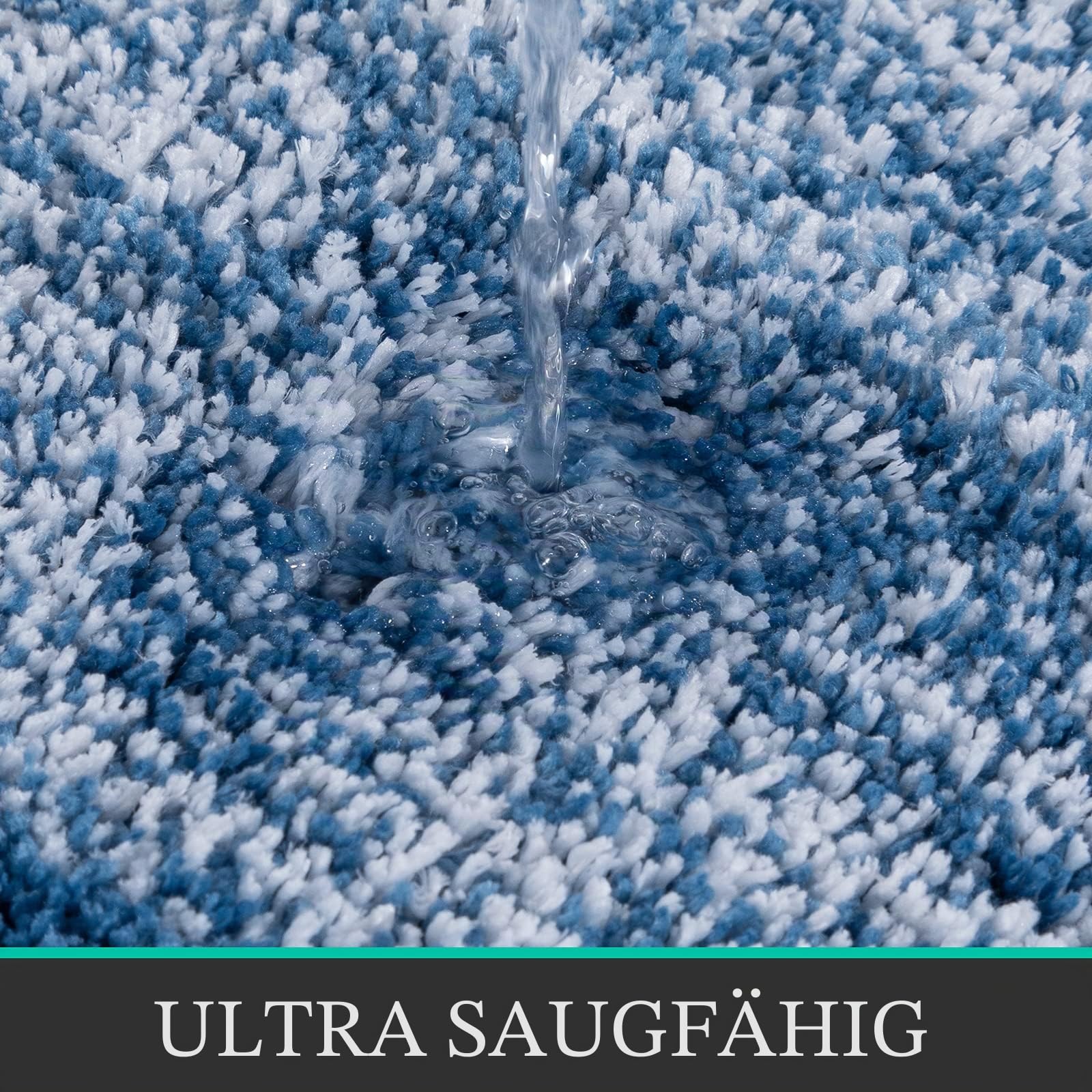 Pauwer Rutschfestes 3-teiliges Badematten- und WC-Vorleger-Set, super wasserabsorbierend, Badteppich Sets, maschinenwaschbar, Mikrofaser, zottelig, Duschbodenmatten für Badezimmer