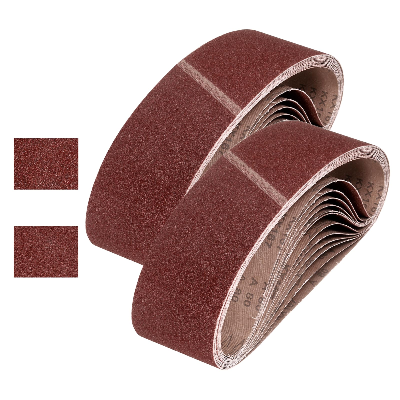 sourcing map Correas de lijado de 152 mm x 1220 mm, 20 unidades, grano 80/120, lijadora de óxido de aluminio, para carpintería, pulido de metal, afilador de cuchillos