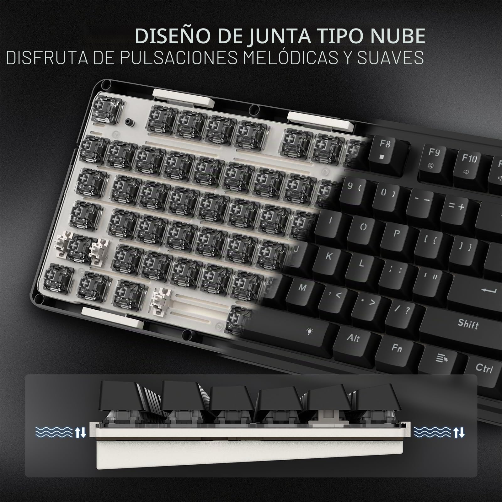 Redragon K745 Teclado Gaming RGB Gasket Cableado 108+4 Teclas Acceso Rápido | Enchufe Hot Swap Mejorado 5 Capas Amortiguación Ruido Mecánico 4 Teclas Adicionales
