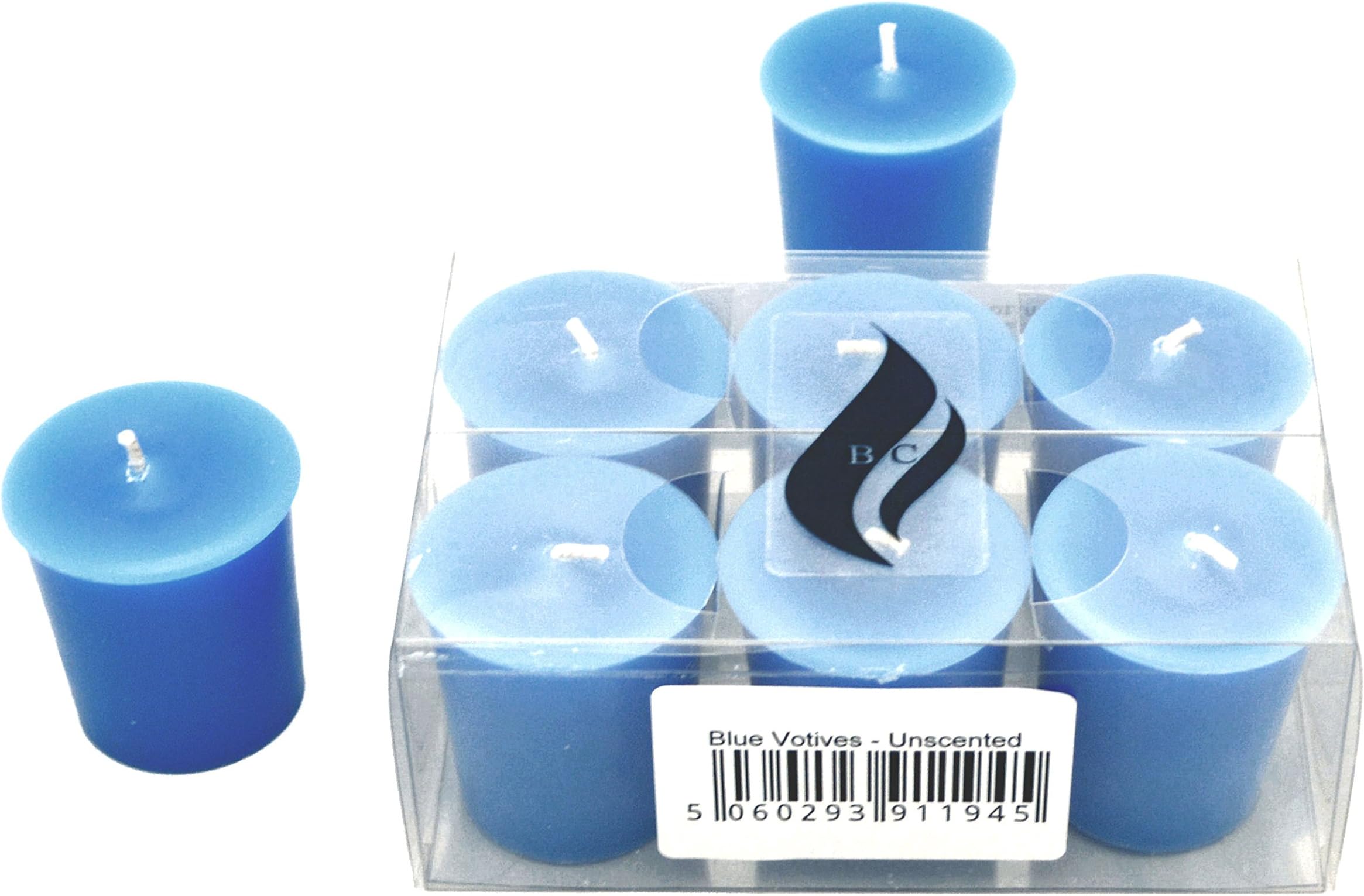 6 x Votive Candles - Unscented (Blue)