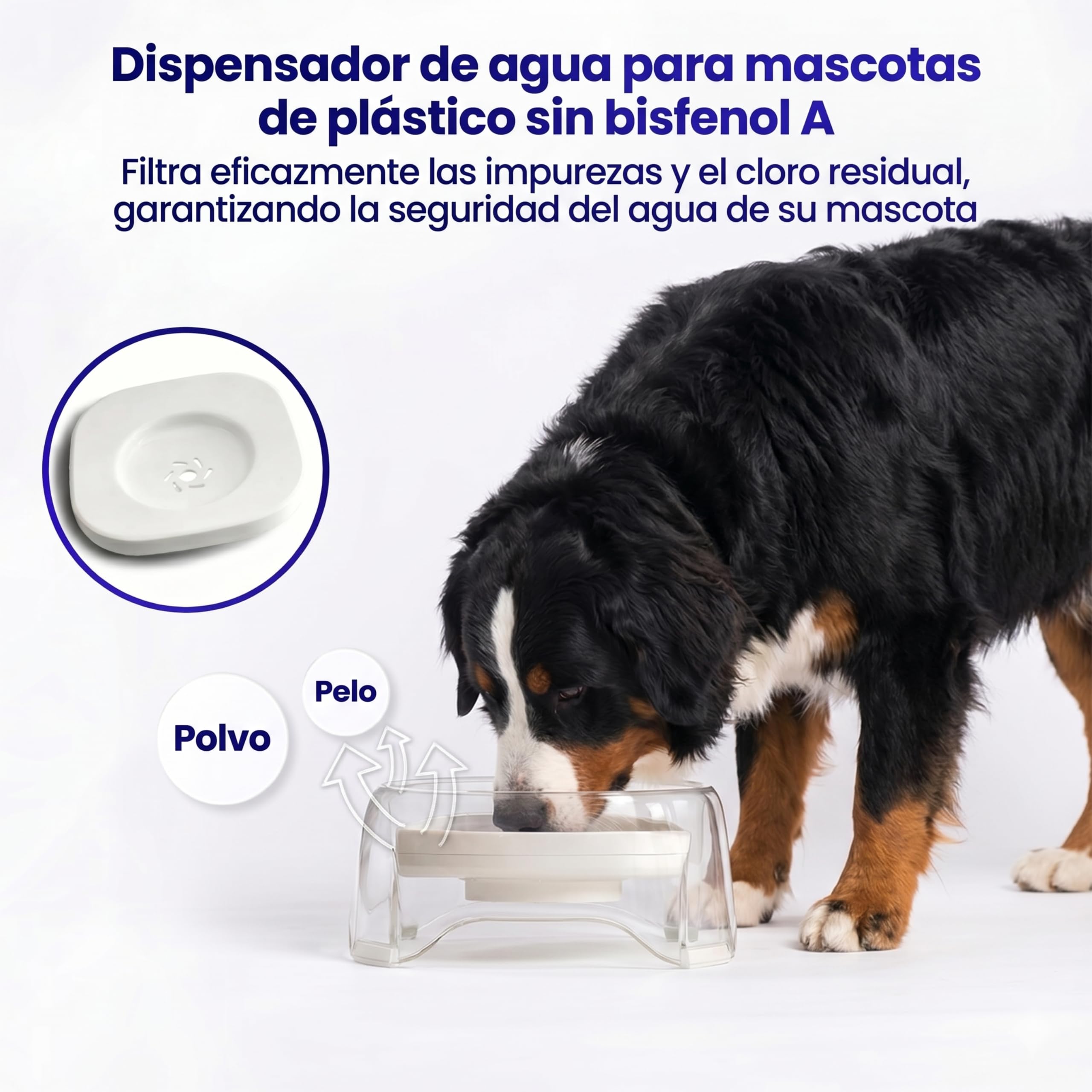 Bebedero Perro 2L Antigoteo Portatil - Cuenco de Agua para Mascotas Medianas Grandes - Dispensador Antisalpicaduras Fuente - Ideal Viaje en Coche y Camping
