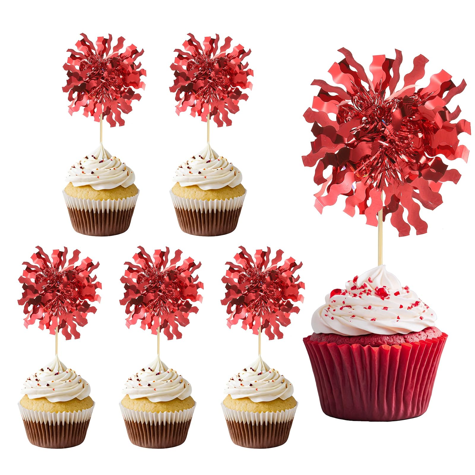 Décorations de cupcakes feu d'artifice PATIKIL pour éviter un buffet triste