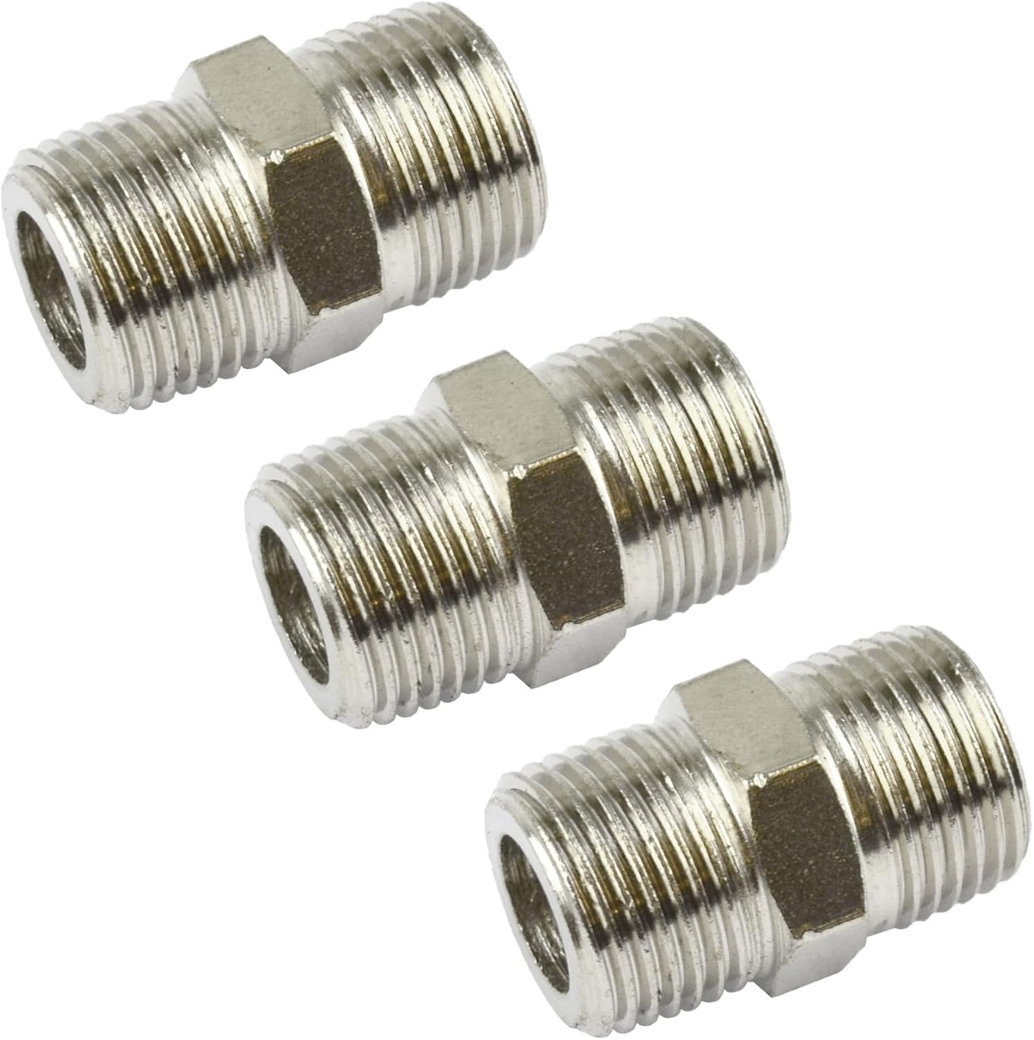 Air Line Hose Compressor Fittings/Connector 3/8" BSP Male to Male 3 PACK FT014