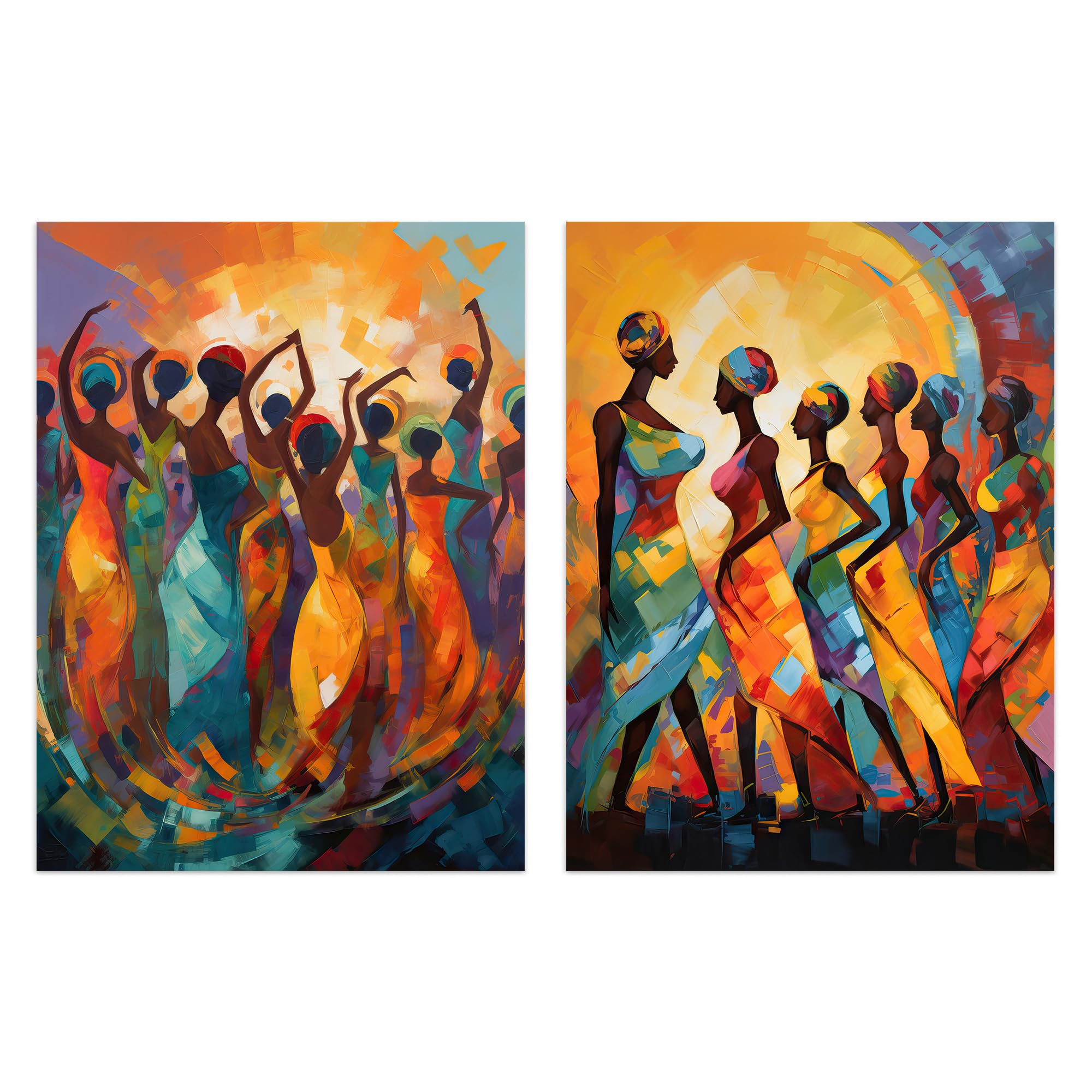 Artery8 - Wall Art Print - Modern African Dance Poster - Set of 2 - W12" x H16"
