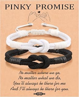 Pinky Promise Knot Bracelets, Couple Gifts Christmas Anniversary Valentines Men Women Boyfriend Girlfriend