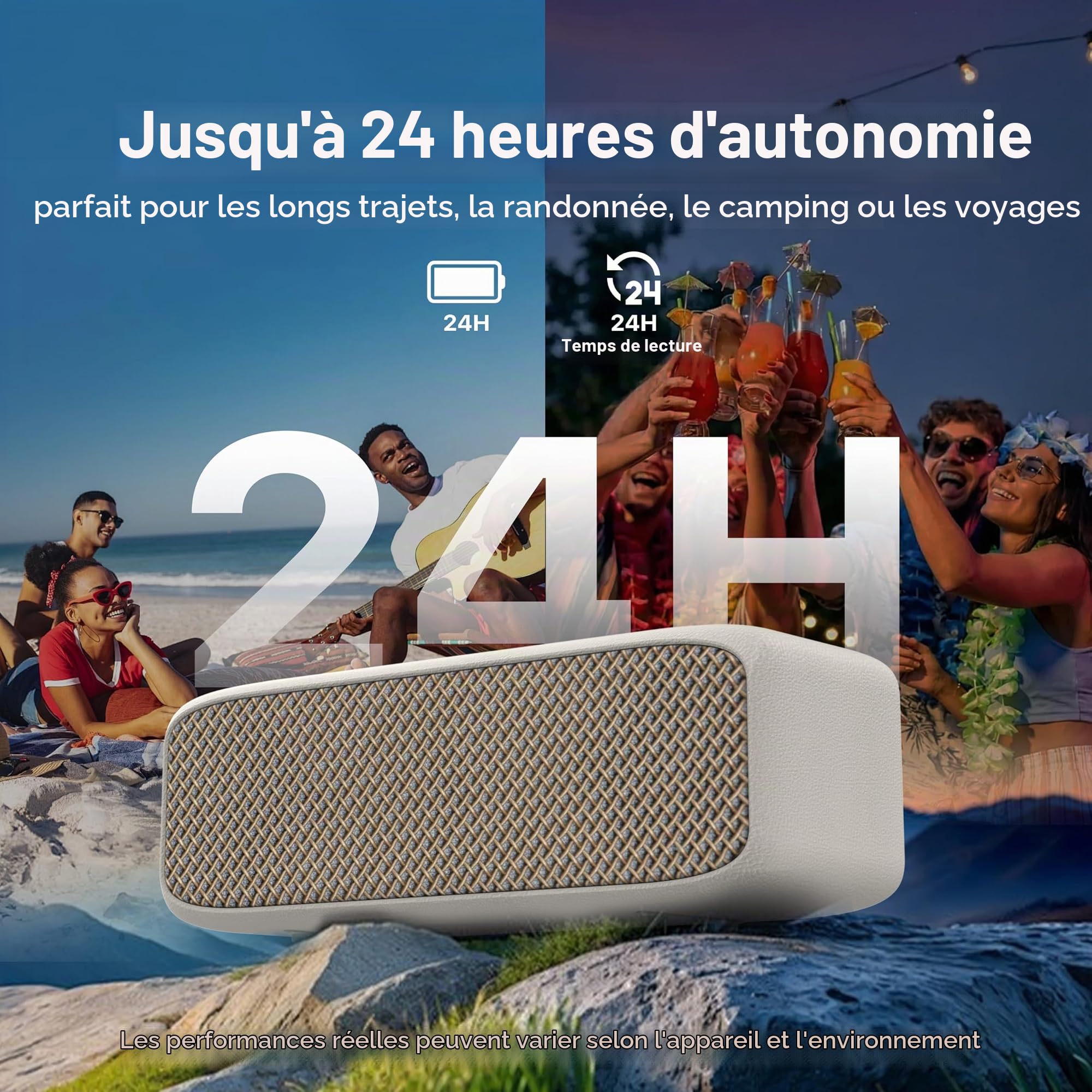 NOBIS Baffle Bluetooth Enceinte 20W IP68 Bluetooth 6.0