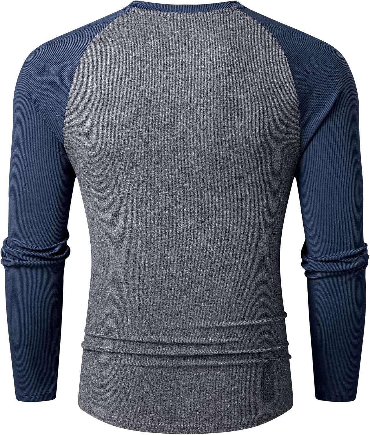 JMIERR Mens Long Sleeve Muscle T Shirts Casual V-Neck Longline Ribbed Tee Shirts - Image 9