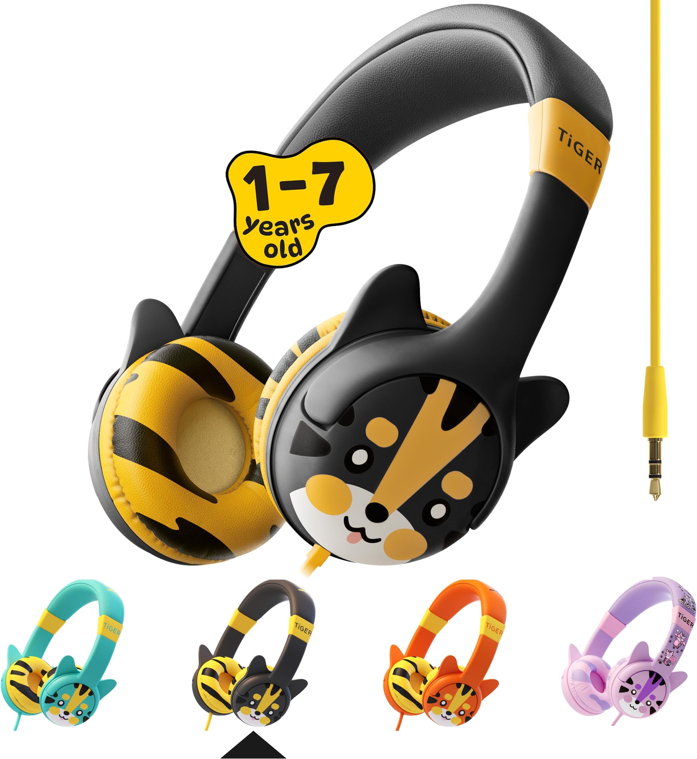 Kidrox Wired Toddler Headphones for 1-7 Years Old — 85dB Volume Limited Baby Headphones for Plane and Car Travel — Children Headset for Airplane, iPad and Tablet, Kids Headphone with Cord for Children