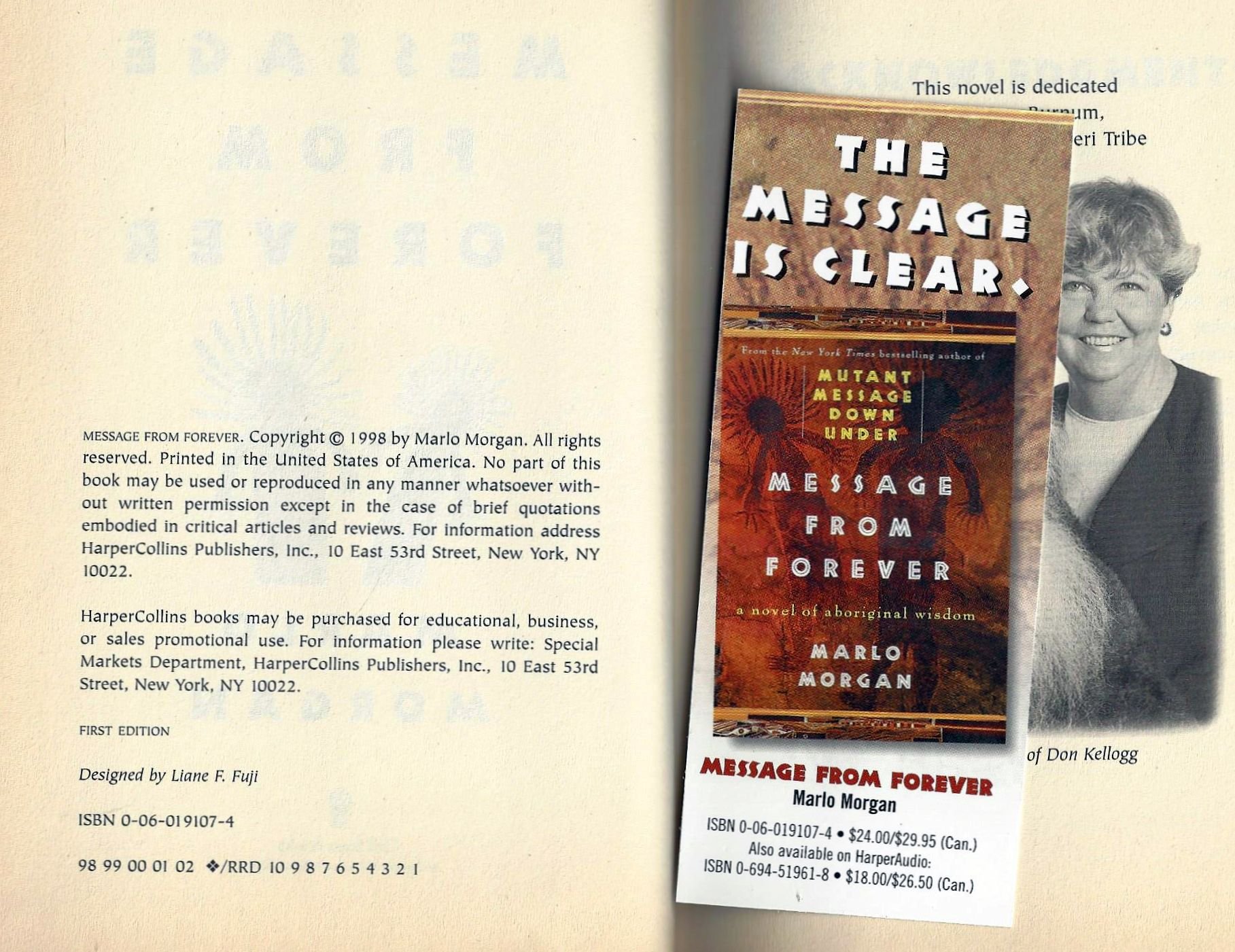 Cover of Message from Forever: A Novel of Aboriginal Wisdom