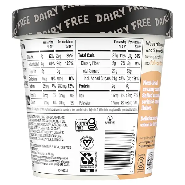 So Delicious Dairy Free Oat Milk Frozen Dessert, Chocolate Salted Caramel, Vegan, Non-GMO Project Verified, 1 Pint 10