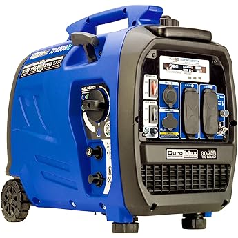 DuroMax XP4400EH Dual Fuel Portable Generator-4400 Watt Gas or Propane Powered Electric Start-Camping & RV Ready, Blue