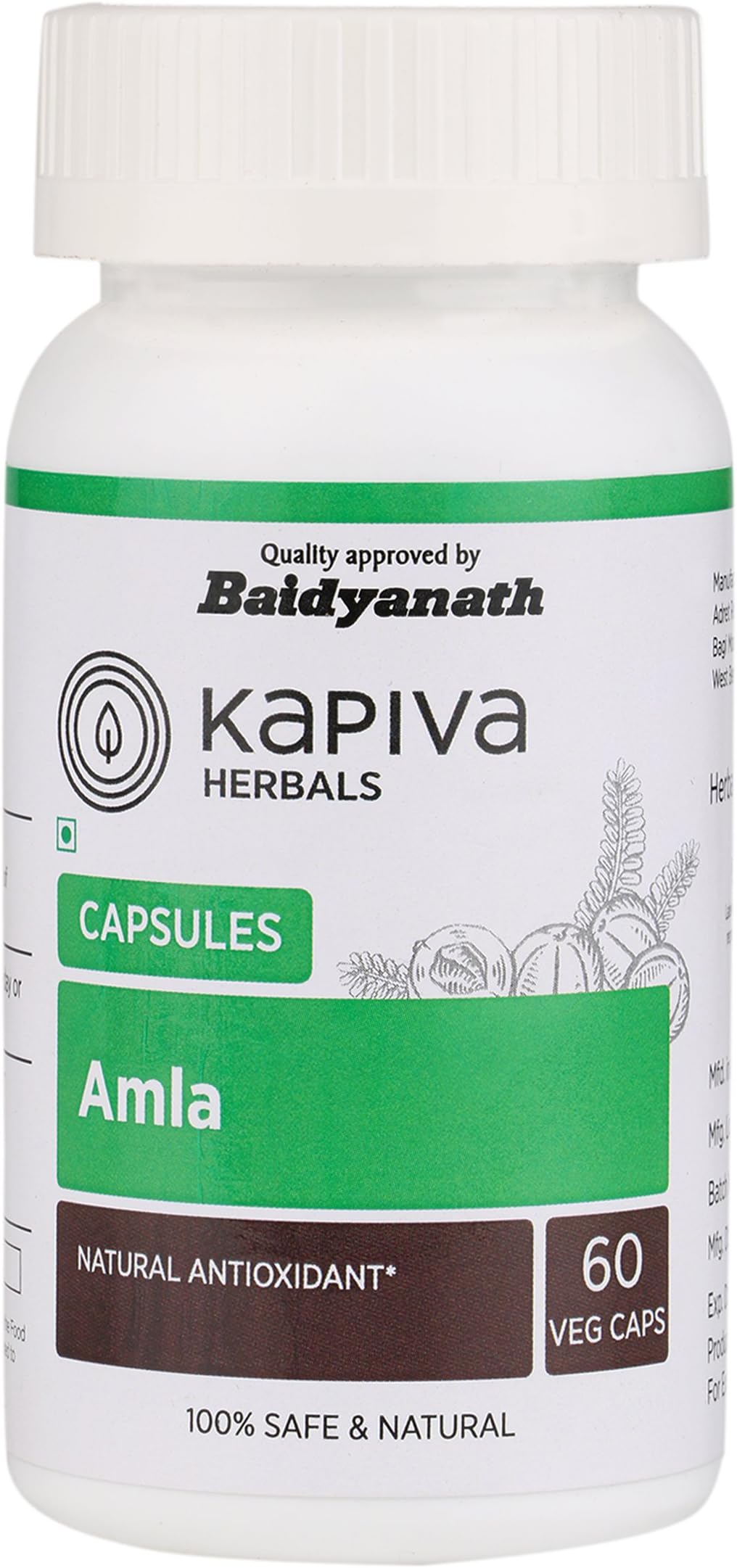 Kapiva Amla Capsules, Indian Gooseberry Veggie Supplements That Helps Detoxify The Body, Smoothens Organ Functioning and Boosts Immunity and Digestion, 500 mg - 60 Caps