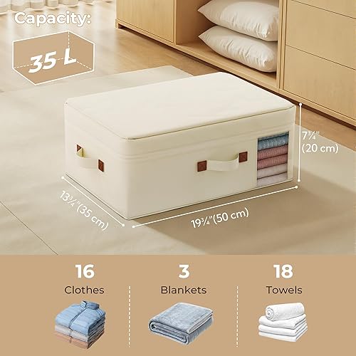 Miniatura 2 de GRANNY SAYS Paquete de 4 bolsas de almacenamiento de ropa, contenedores de almacenamiento plegables, organizadores de armario de 35L para almohadas,