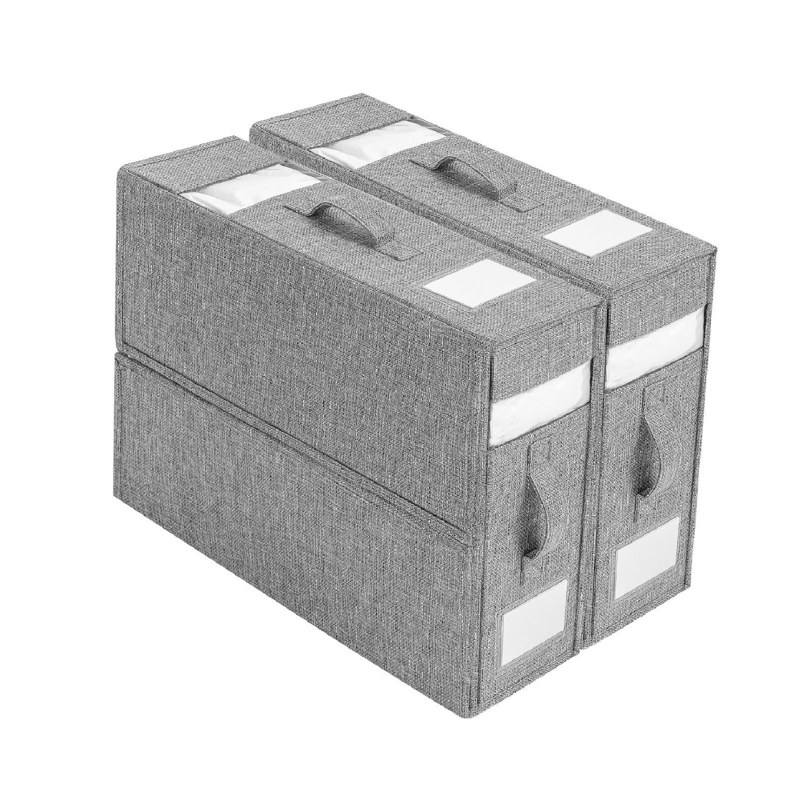 AUTOYSUR Under Bed Storage Containers, 2 Pcs Large Blanket Clothes Storage Bag,Foldable Sturdy Clothes Storage Drawer Organizer W/ 3 Handles,for Blanket Pillow Comforter & Quilt Wrapping Paper (B)