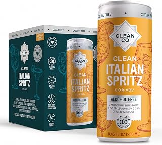 CleanCo Italian Spritz - Calorie Free, Non Alcoholic Drinks, 4-Pack, 8.4 fl oz cans