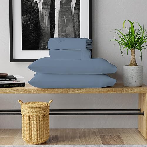 AIREOLUX Juego de sábanas de 600 hilos tamaño King, 100% algodón satinado, suaves y sedosas, 4 piezas resistentes a las arrugas, tamaño King (1