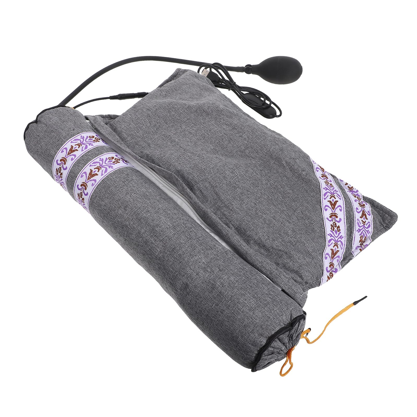 Almohada de Cuello Inflable con Calor USB y Funda Algodón