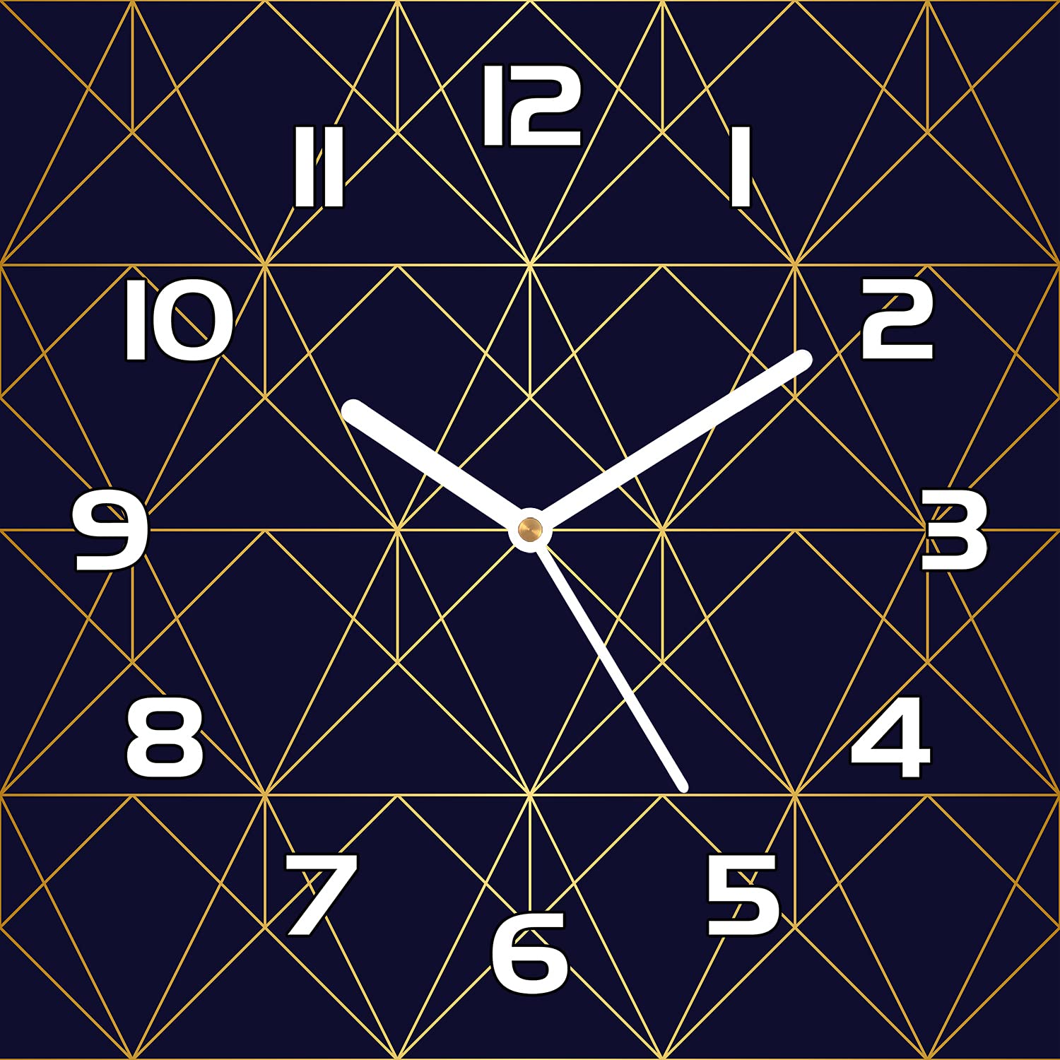 Horloge en verre de securite Coloray design dore geometrique