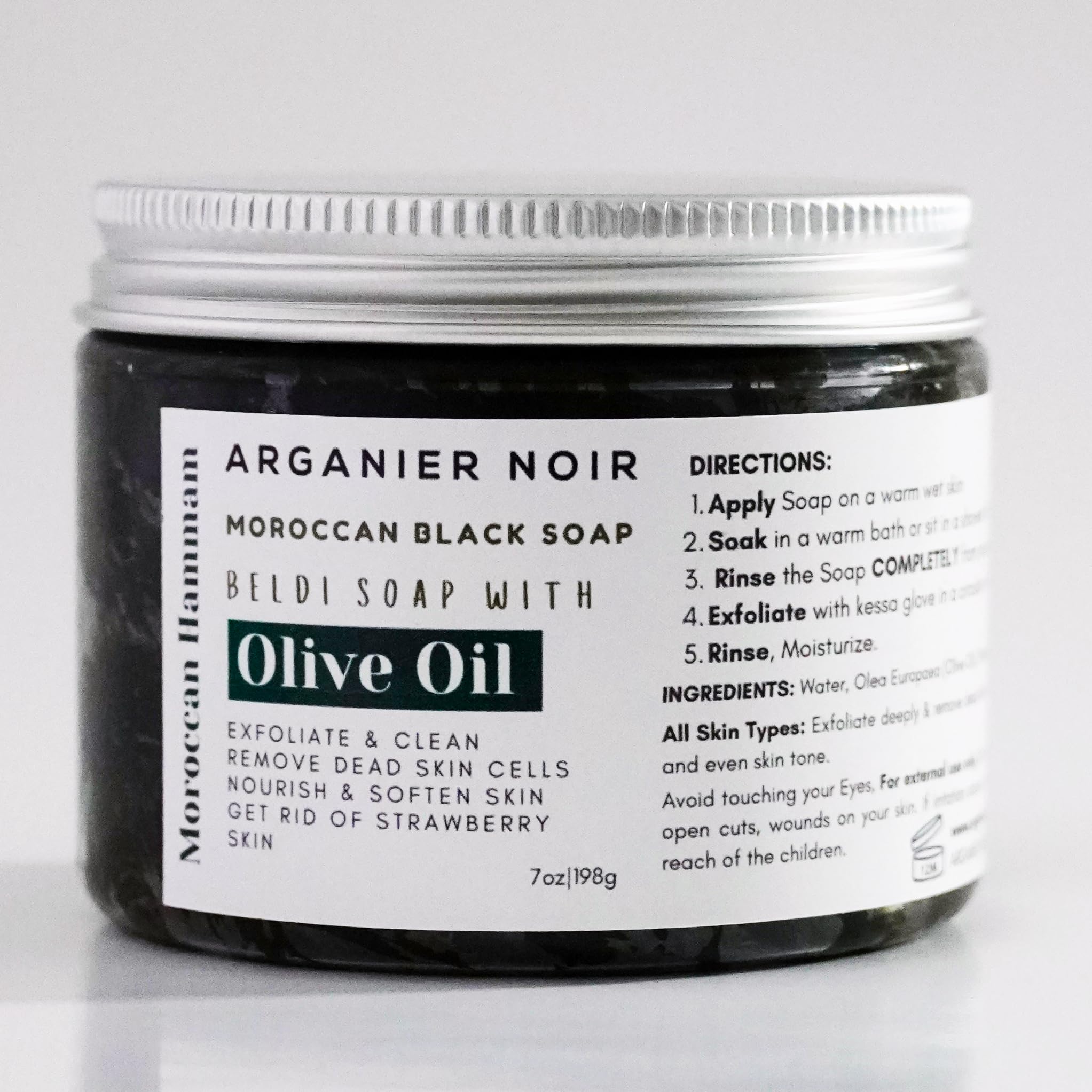Amazon.com : Arganier Noir Moroccan Black Soap + Kessa Glove
