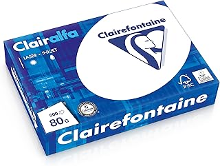 Clairefontaine 1979FFPC Clairalfa blickdichtes Druckerpapier (5 x 500 Blatt, DIN A4, 21 x 29,7 cm, 80 g, ideal für alltägliche Kopien und Ausdrucke, 5er Pack) weiß