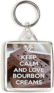 Keep Calm and Love Bourbon Creams - Square Keyrings