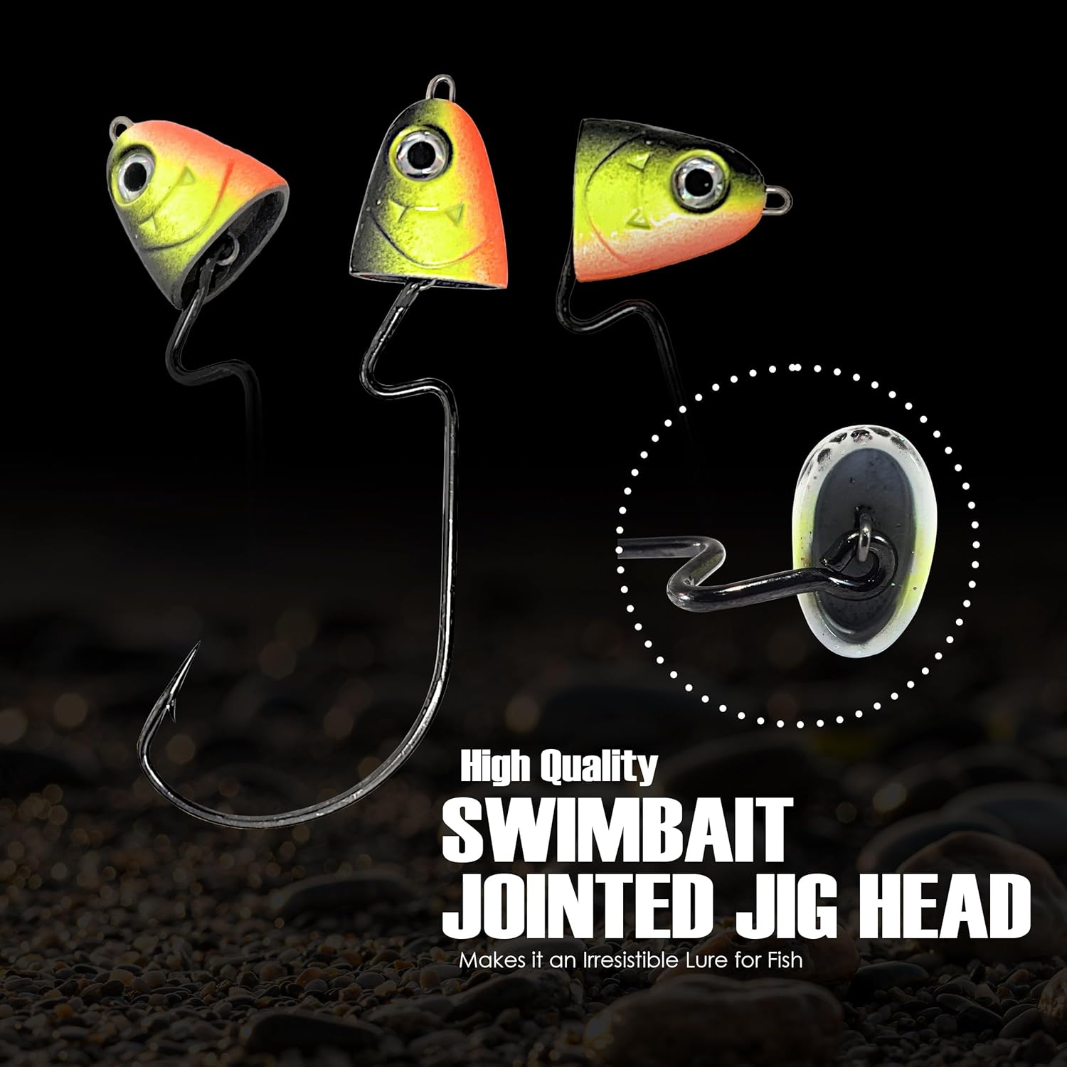 Reaction Tackle Swimbait Swing Jig Head - Bass Fishing Lure, Ideal Bait for Saltwater Fishing and Freshwater, Weighted Weedless Hooks